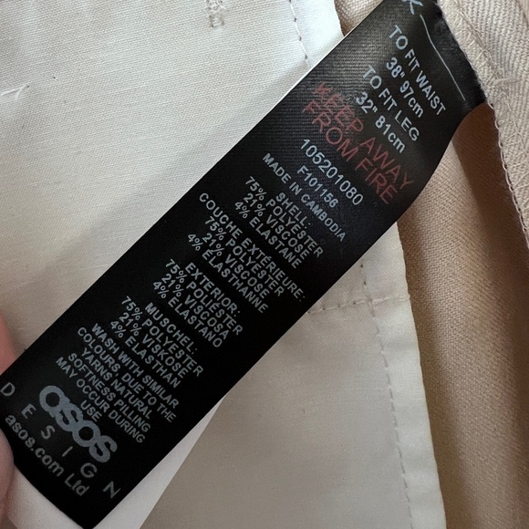 ASOS Design Wide Leg Smart Pants Mens Sz US 38 - Picture 9 of 11